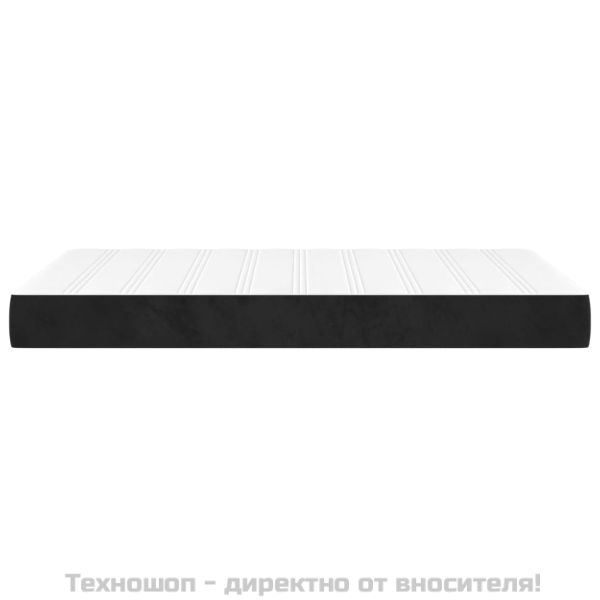 Матрак за легло с покет пружини средна твърдост черен 120x200x20 см кадифе