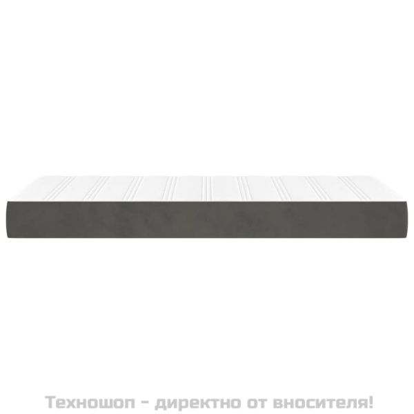 Матрак за легло с покет пружини средна твърдост тъмносив 90x190x20 см кадифе