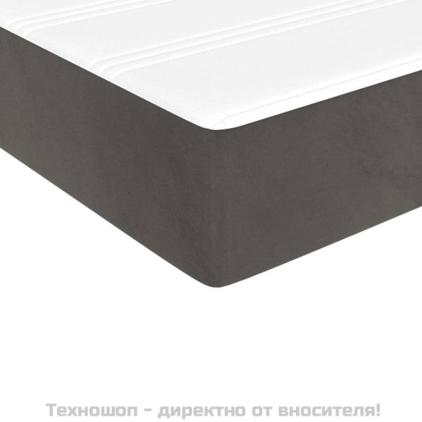 Матрак за легло с покет пружини средна твърдост тъмносив 90x190x20 см кадифе