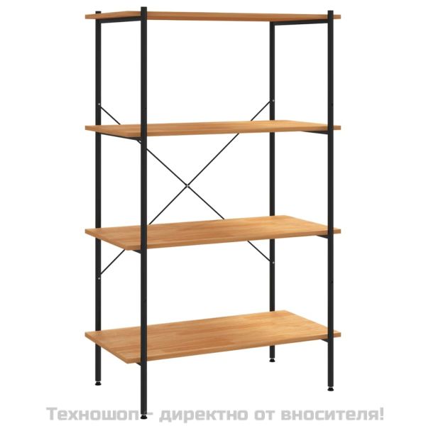 Етажерка с 4 рафта, черно и дъб, 80x40x130 см