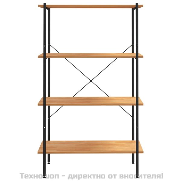 Етажерка с 4 рафта, черно и дъб, 80x40x130 см