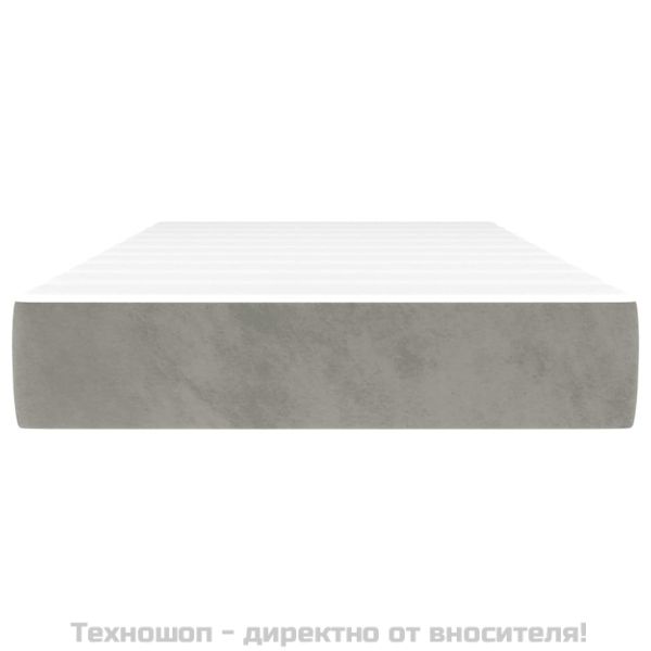 Матрак за легло с покет пружини средна твърдост светлосив 90x190x20 см кадифе