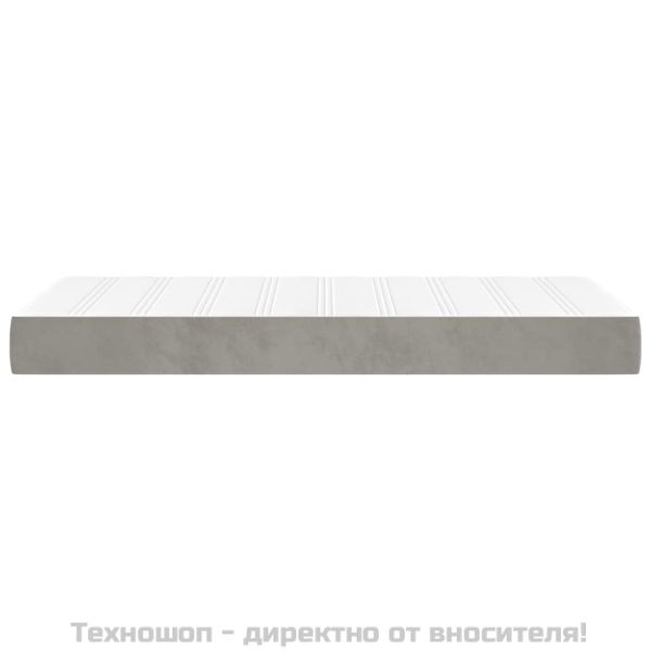 Матрак за легло с покет пружини средна твърдост светлосив 90x190x20 см кадифе