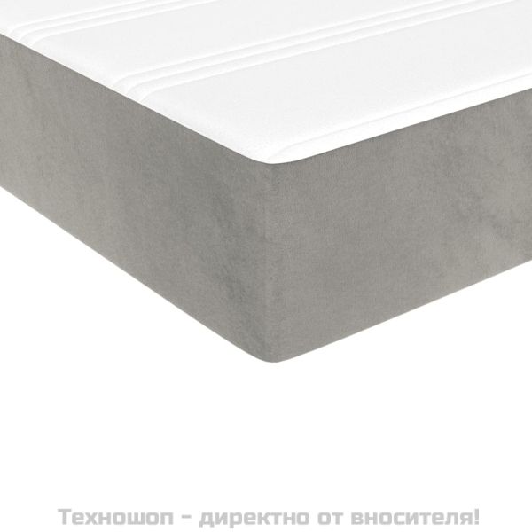 Матрак за легло с покет пружини средна твърдост светлосив 90x190x20 см кадифе