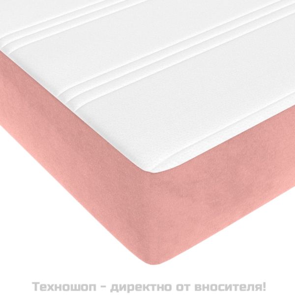 Матрак за легло с покет пружини средна твърдост розов 160x200x20 см кадифе
