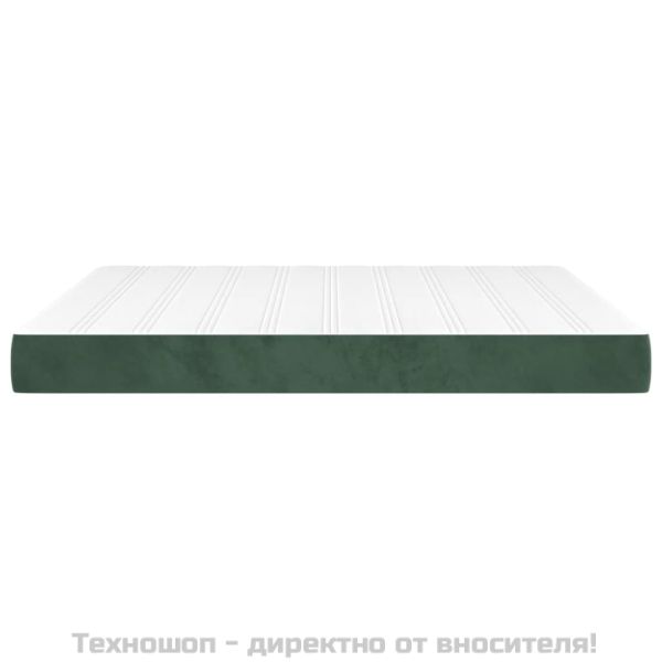 Матрак за легло с покет пружини средна твърдост тъмнозелен 160x200x20 см кадифе