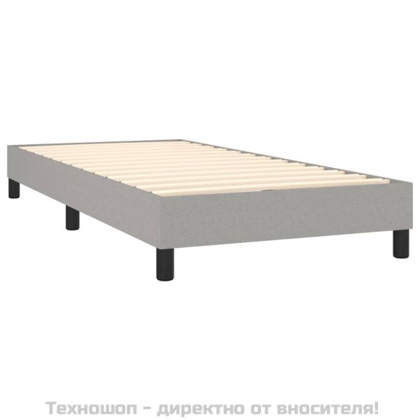 Боксспринг легло с матрак, светлосиво, 100x200 см, плат