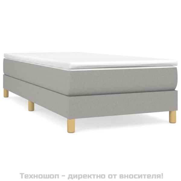 Боксспринг легло с матрак, светлосиво, 100x200 см, плат