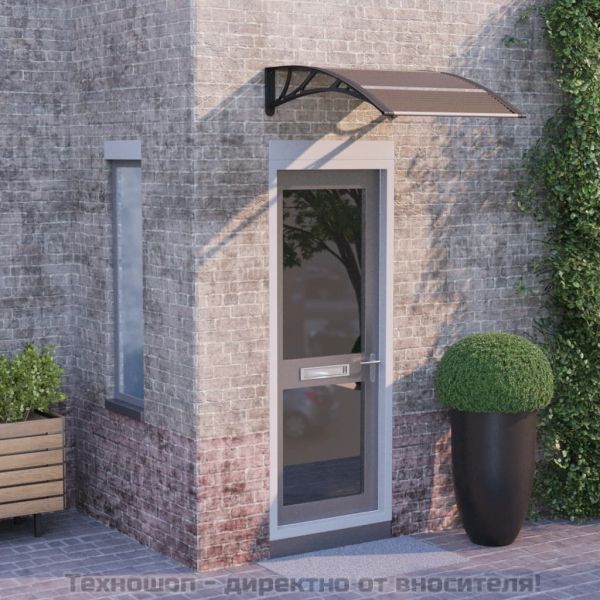 Сенник за врата, черен, 100x75 см, поликарбонат