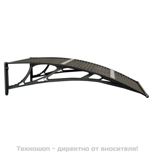 Сенник за врата, черен, 100x75 см, поликарбонат