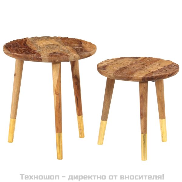 Маси за кафе, 2 бр, дърво масив