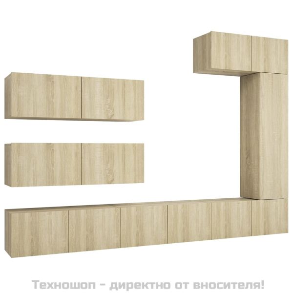 Комплект ТВ шкафове от 7 части, дъб сонома, инженерно дърво