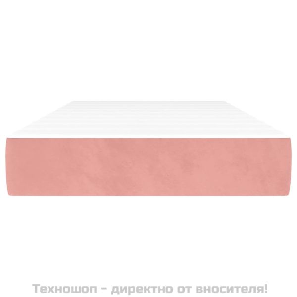 Матрак за легло с покет пружини средна твърдост розов 90x200x20 см кадифе