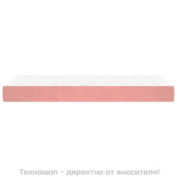 Матрак за легло с покет пружини средна твърдост розов 90x200x20 см кадифе