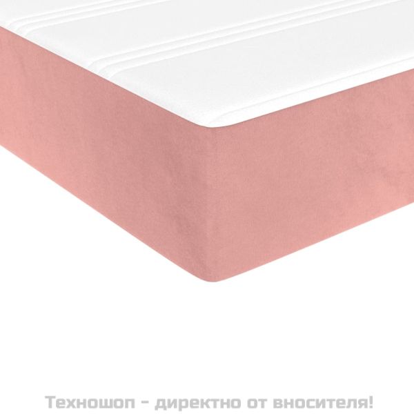 Матрак за легло с покет пружини средна твърдост розов 90x200x20 см кадифе