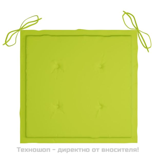 Възглавници за столове 6 бр яркозелени 50x50x4 см Оксфорд плат
