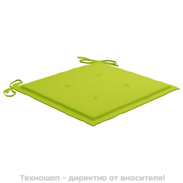Възглавници за столове 6 бр яркозелени 50x50x4 см Оксфорд плат
