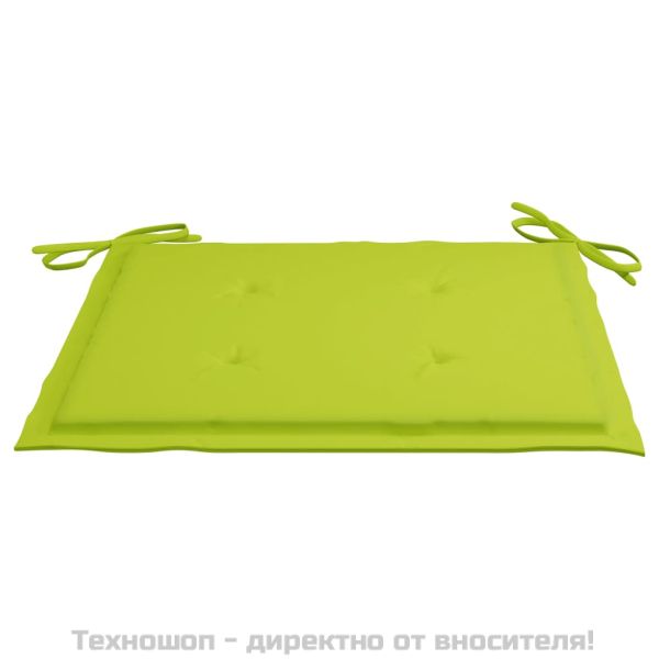 Възглавници за столове 6 бр яркозелени 50x50x4 см Оксфорд плат