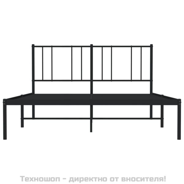 Метална рамка за легло с горна табла, бяла, 120x200 см