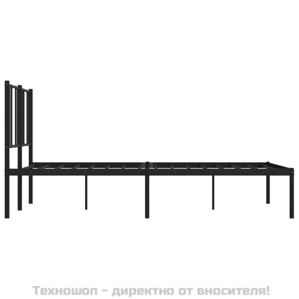 Метална рамка за легло с горна табла, бяла, 120x200 см