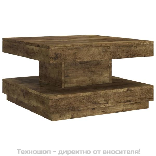 Маса за кафе, тъмнокафява, 60x60x35 см, МДФ