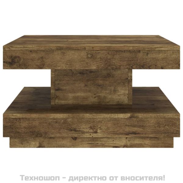 Маса за кафе, тъмнокафява, 60x60x35 см, МДФ
