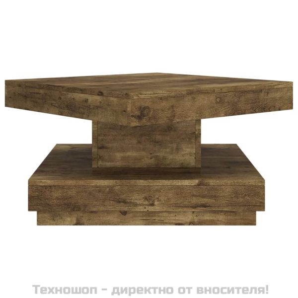 Маса за кафе, тъмнокафява, 60x60x35 см, МДФ