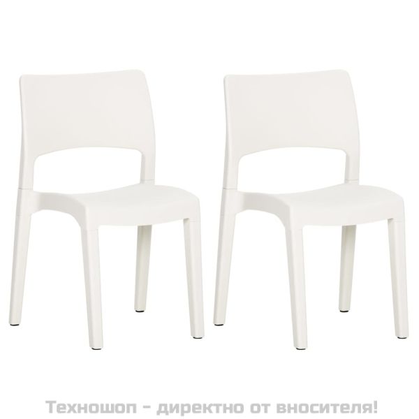 Градински столове 2 бр бели полипропилен