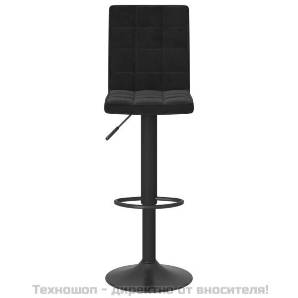 Бар табуретка, черна, кадифе