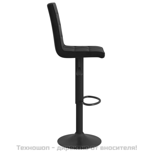 Бар табуретка, черна, кадифе