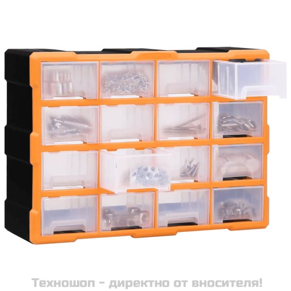 Шкаф органайзер с 16 средни чекмеджета, 52x16x37 см