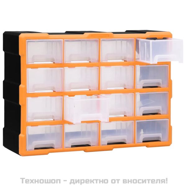 Шкаф органайзер с 16 средни чекмеджета, 52x16x37 см