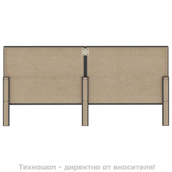 Тапицирана табла за спалня тъмносива текстил 200x200 см