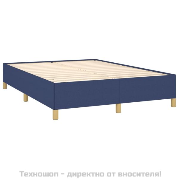 Рамка за легло без матрак, синя, 140x200 см, плат