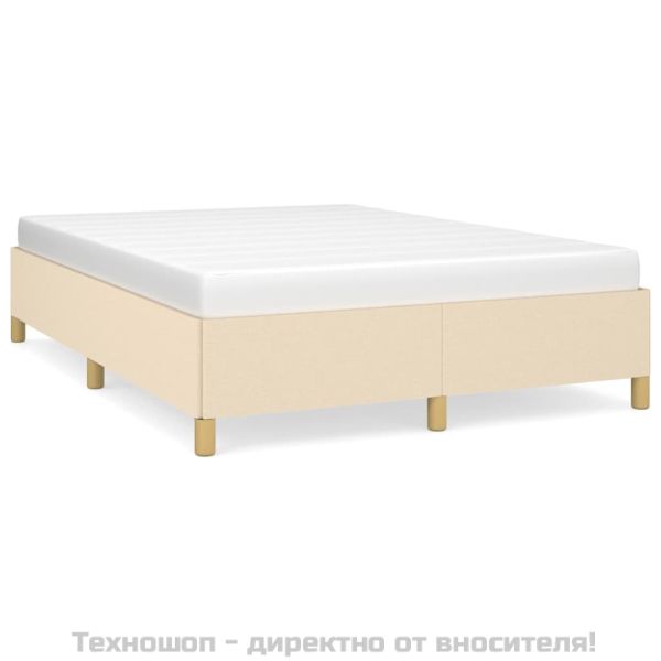 Рамка за легло без матрак, кремава, 140x200 см, плат