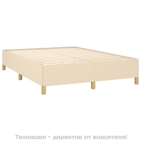 Рамка за легло без матрак, кремава, 140x200 см, плат