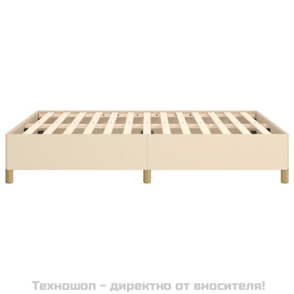 Рамка за легло без матрак, кремава, 140x200 см, плат