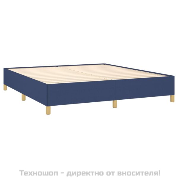 Рамка за легло с пружини, синя, 160x200 см, плат