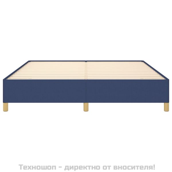 Рамка за легло с пружини, синя, 160x200 см, плат