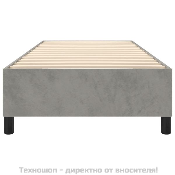 Рамка за легло с пружини, светлосива, 80x200 см, кадифе