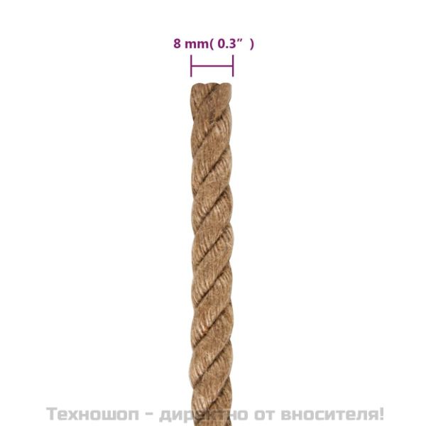 Въже от юта, 50 м дължина, 8 мм дебелина