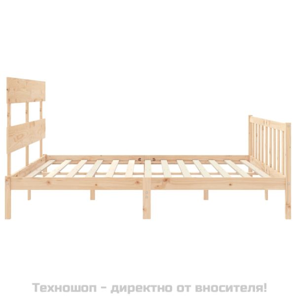 Рамка за легло с табла Super King Size дърво масив