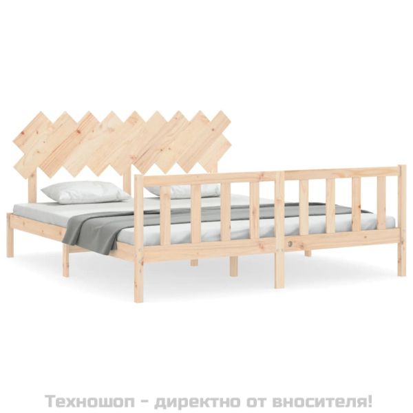 Рамка за легло с табла Super King Size дърво масив