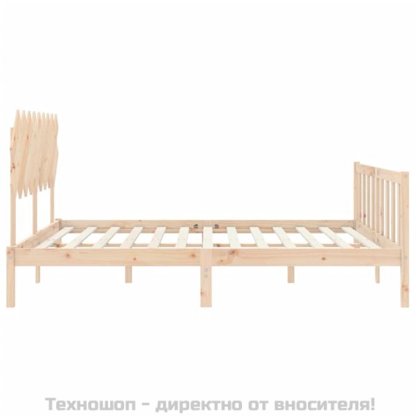 Рамка за легло с табла Super King Size дърво масив