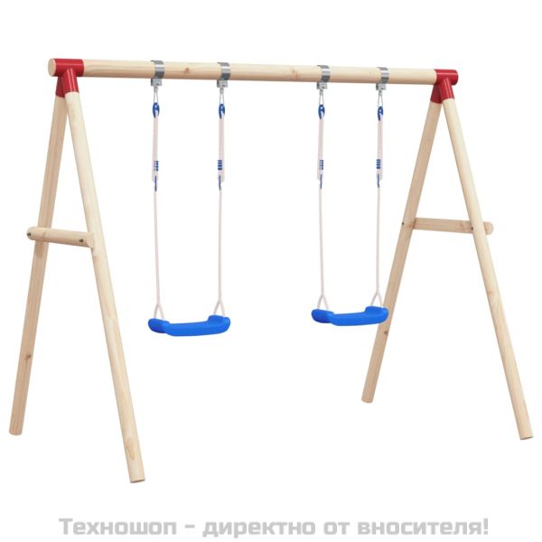 Детски люлки с въжета, 2 бр, сини, 38x16 см, полиетилен