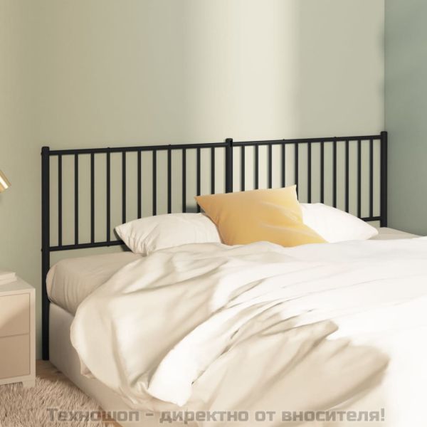 Метална резервна табла за легло, черна, 180 см