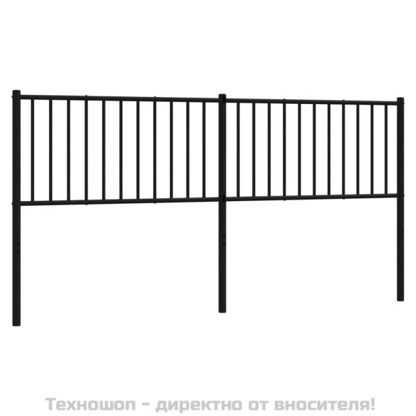 Метална резервна табла за легло, черна, 180 см