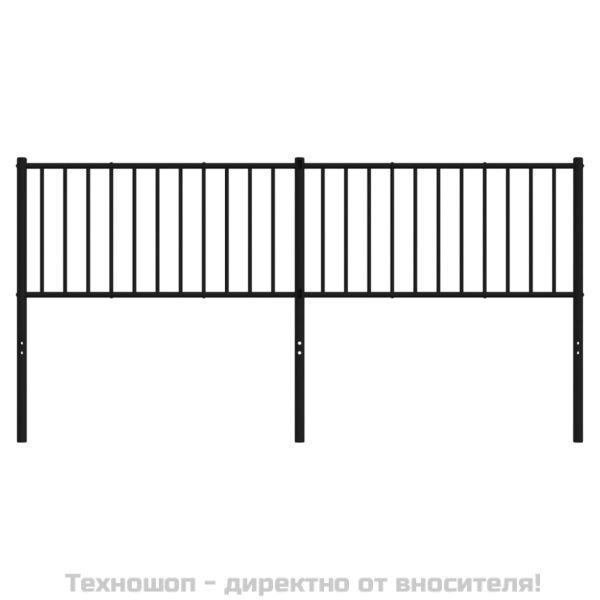 Метална резервна табла за легло, черна, 180 см
