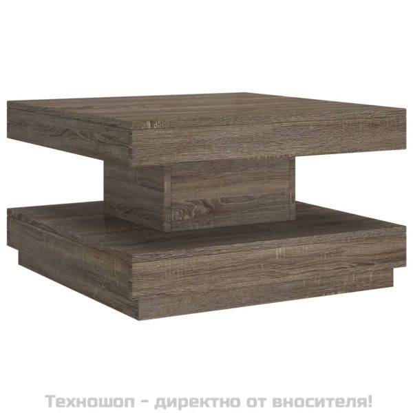 Маса за кафе, сива, 60x60x35 cм, МДФ