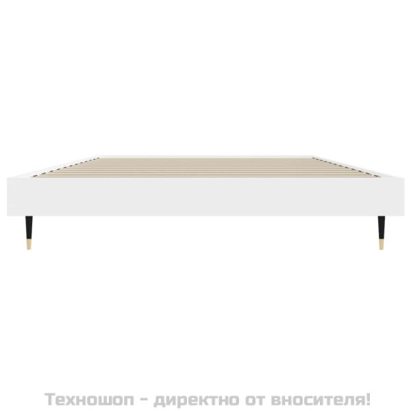 Рамка за легло, бяла, 90x200 см, масивно дърво